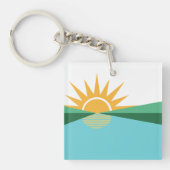 Vlag van Coral Springs, Florida Sleutelhanger (voorkant)