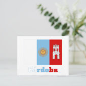 vlag van Córdoba met naam Briefkaart (Staand voorkant)