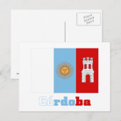 vlag van Córdoba met naam Briefkaart (Voorkant / Achterkant)