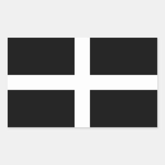 Vlag van Cornwall Rechthoekige Sticker (Voorkant)