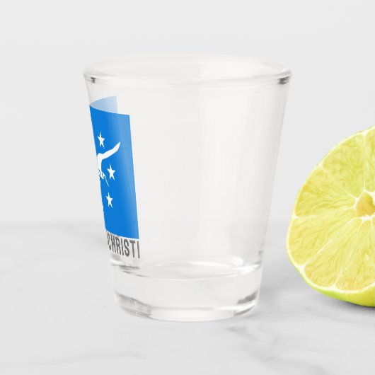 Vlag van Corpus Christi, Texas Shot Glas (Rechts)