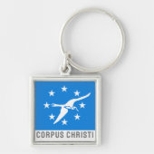 Vlag van Corpus Christi, Texas Sleutelhanger (Voorkant)