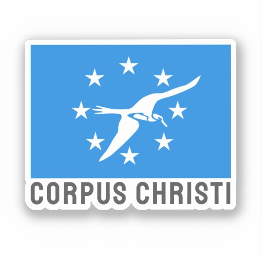 Vlag van Corpus Christi, Texas Sticker (Voorkant)