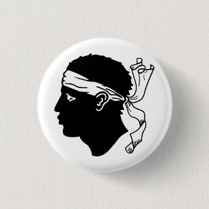 Vlag van Corsica Ronde Button 3,2 Cm