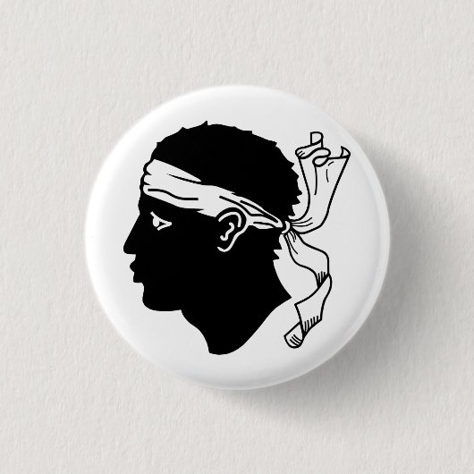Vlag van Corsica Ronde Button 3,2 Cm (Voorkant)