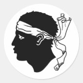 Vlag van Corsica Ronde Sticker (Voorkant)