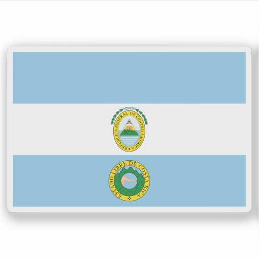 Vlag van Costa Rica (1824-1840) Sticker (Voorkant)
