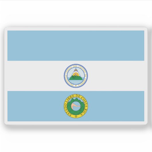 Vlag van Costa Rica (1824) Sticker (Voorkant)