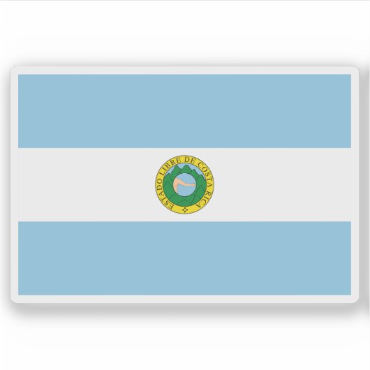Vlag van Costa Rica (1842-1848) Sticker (Voorkant)