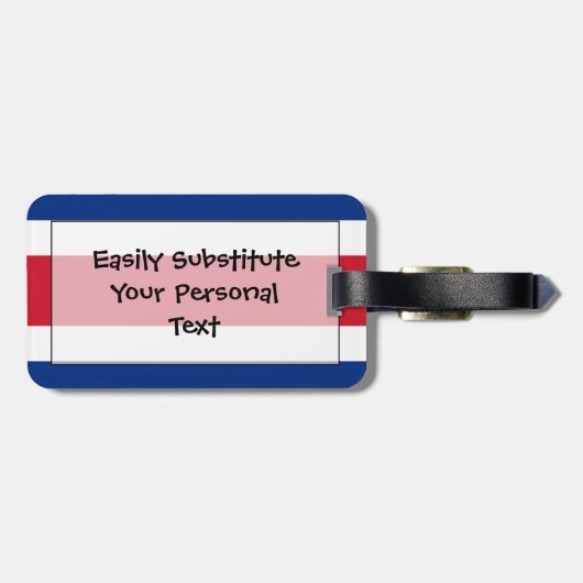 Vlag van Costa Rica Easy ID Personal Bagagelabel (Achterkant horizontaal)