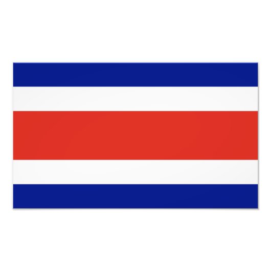 Vlag van Costa Rica Foto Afdruk (Voorkant)