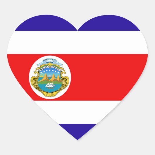 Vlag van Costa Rica Hart Sticker (Voorkant)