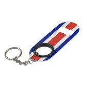 Vlag van Costa Rica Mini Flessenopener (Voorkant Gekanteld)