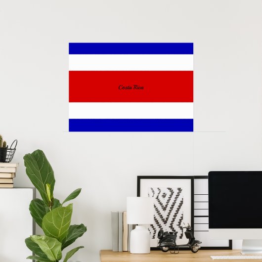 Vlag van Costa Rica Poster (Thuiskantoor)