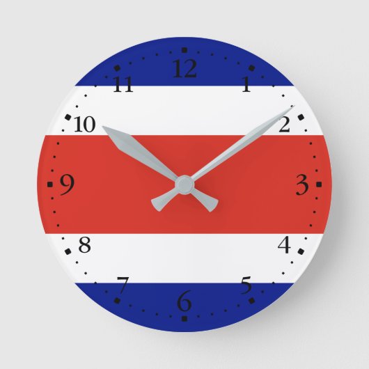 Vlag van Costa Rica Ronde Klok (Voorkant)