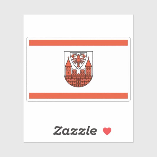 Vlag van Cottbus, Duitsland Sticker (Vel)