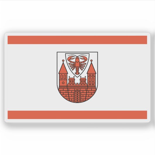 Vlag van Cottbus, Duitsland Sticker (Voorkant)