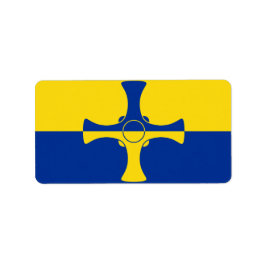 Vlag van County Durham, England Labels