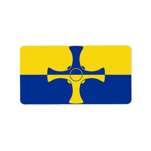 Vlag van County Durham, England Labels (Voorkant)