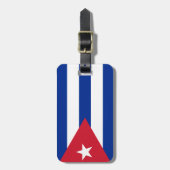 Vlag van Cuba Bagage Label met leren riem (Voorkant verticaal)