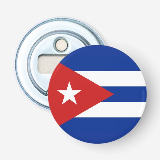 Vlag van Cuba Button Flesopener (Voorkant)