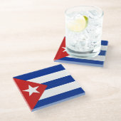 Vlag van Cuba Glazen Onderzetter (Schuin)