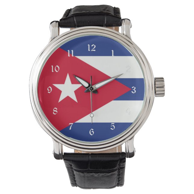 Vlag van Cuba Horloge (Voorkant)