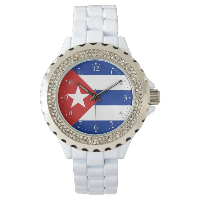 Vlag van Cuba Horloge (Voorkant)