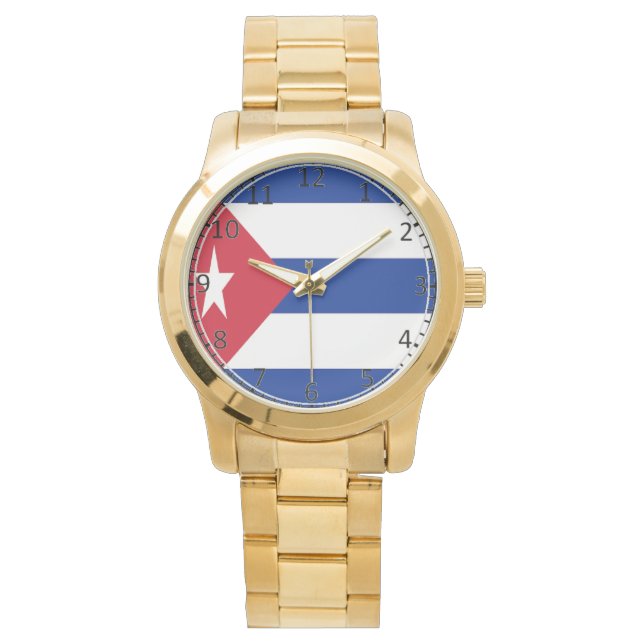 Vlag van Cuba Horloge (Voorkant)