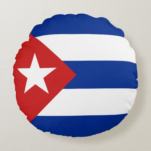 Vlag van Cuba Rond Kussen (Voorkant)