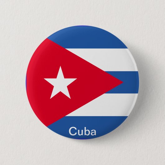 Vlag van Cuba Ronde Button 5,7 Cm (Voorkant)