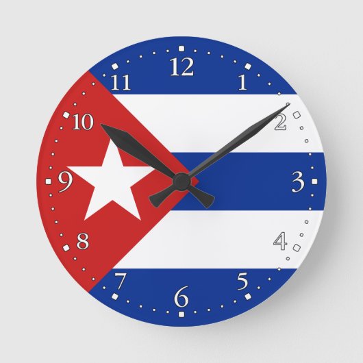 Vlag van Cuba Ronde Klok (Voorkant)