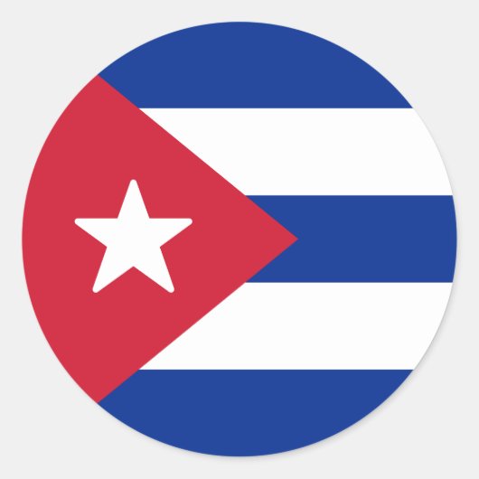 Vlag van Cuba Ronde Sticker (Voorkant)