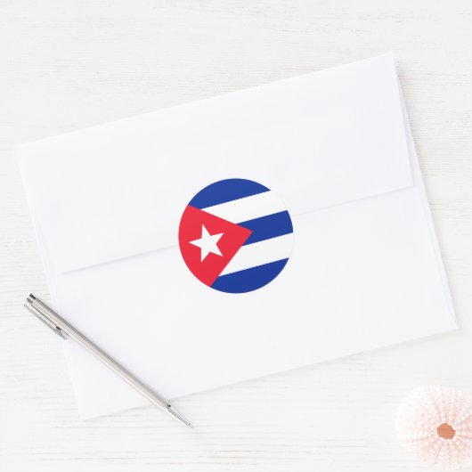 Vlag van Cuba Ronde Sticker (Envelop)