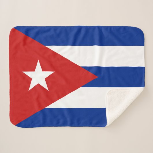 Vlag van Cuba Sherpa Deken (Voorkant (horizontaal))