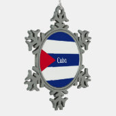 Vlag van Cuba Tin Sneeuwvlok Ornament (Links)
