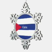 Vlag van Cuba Tin Sneeuwvlok Ornament (Rechts)