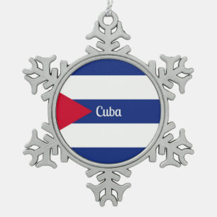 Vlag van Cuba Tin Sneeuwvlok Ornament