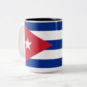 Vlag van Cuba Tweekleurige Koffiemok (Voorkant links)