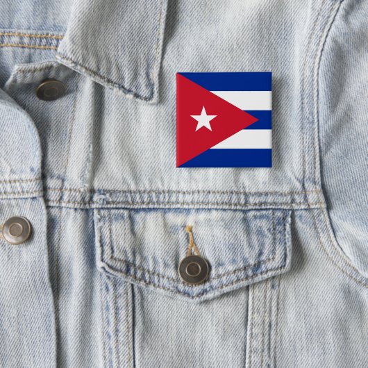 Vlag van Cuba Vierkante Button 5,1 Cm (In situ)