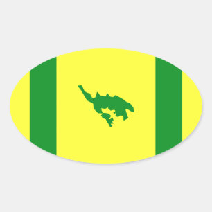 Vlag van Culebra, Puerto Rico Ovale Sticker