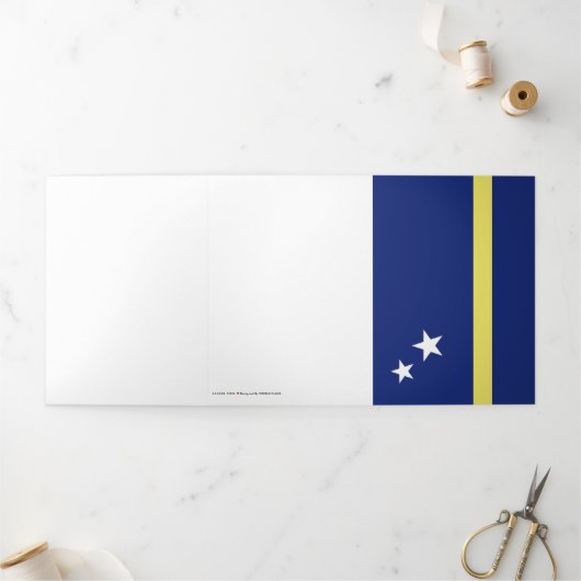 vlag van Curaçao Drieluik Kaart (Buitenkant)