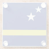 vlag van Curaçao Glazen Onderzetter (Achterkant)