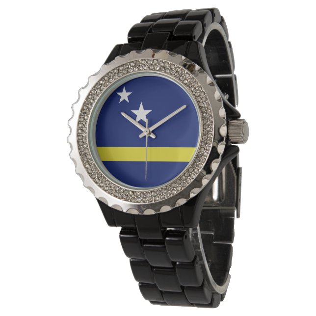 vlag van Curaçao Horloge (Gekanteld)