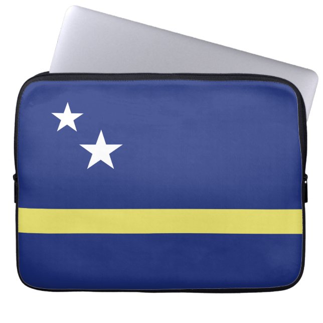 vlag van Curaçao Laptop Sleeve (Voorkant)