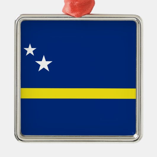 Vlag van Curaçao Metalen Ornament (Voorkant)