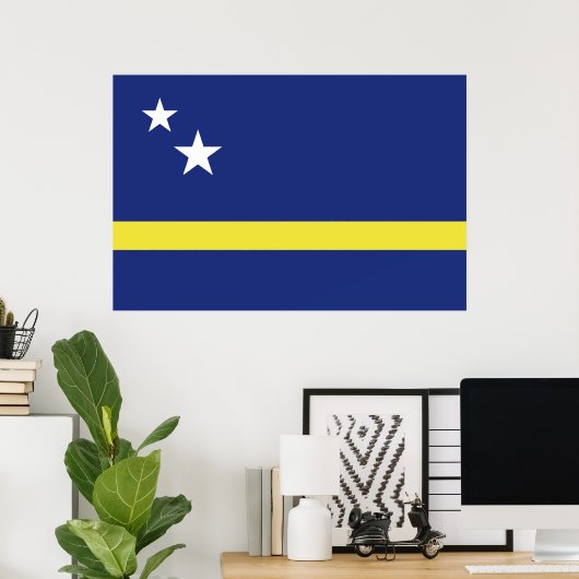 vlag van Curaçao Poster (Thuiskantoor)