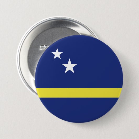 vlag van Curaçao Ronde Button 7,6 Cm (Voorkant /achterkant)