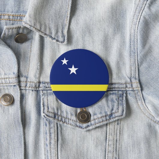 vlag van Curaçao Ronde Button 7,6 Cm (In situ)