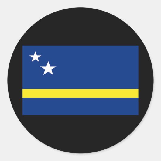 Vlag van Curaçao Ronde Sticker (Voorkant)